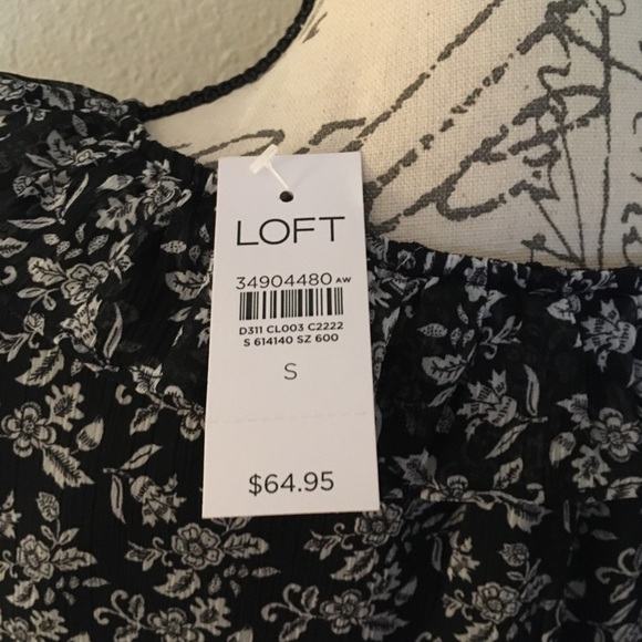 LOFT Tiered Ruffle Collar Puff Sleeve Lace-up Blouse - Picture 5 of 7